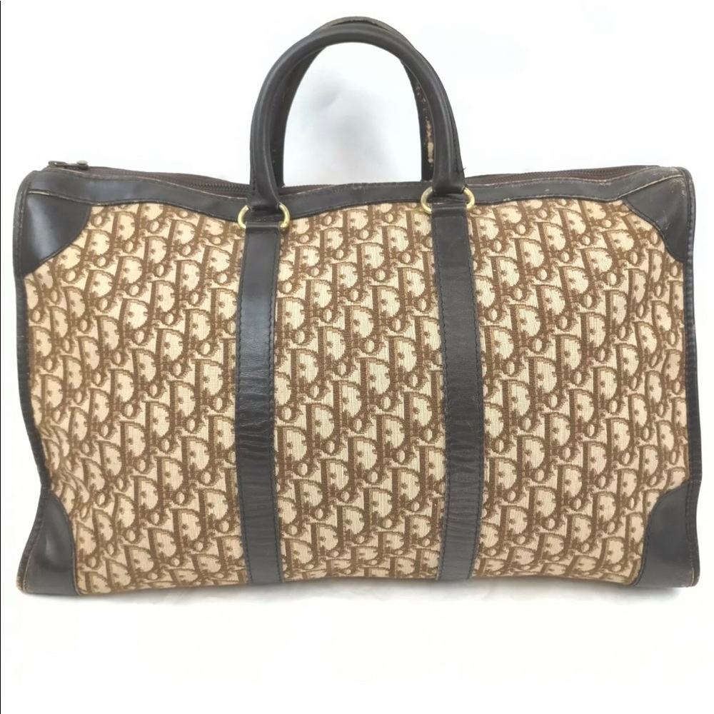 Christian Dior Trotter Handbag Boston Brown